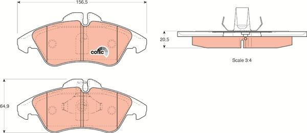 TRW GDB1220 - Set placute frana,frana disc parts5.com