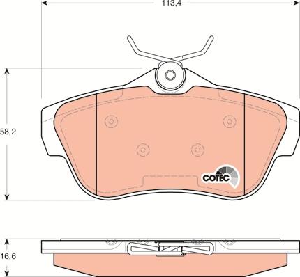 TRW GDB1740 - Комплект спирачно феродо, дискови спирачки parts5.com