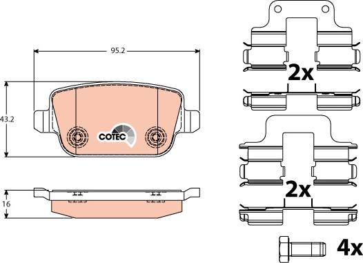 TRW GDB1709 - Set placute frana,frana disc parts5.com