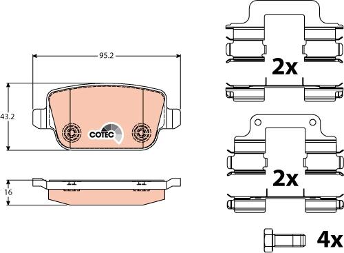 TRW GDB1708 - Piduriklotsi komplekt,ketaspidur parts5.com