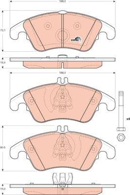 TRW GDB1737 - Komplet kočnih obloga, disk kočnica parts5.com