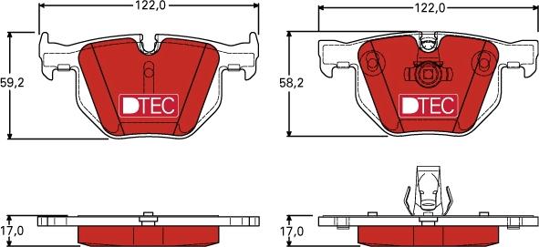 TRW GDB1727DTE - Set placute frana,frana disc parts5.com