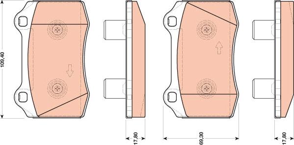 TRW GDB1773 - Bremsbelagsatz, Scheibenbremse parts5.com