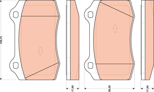 TRW GDB1772 - Bremsbelagsatz, Scheibenbremse parts5.com