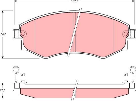 TRW GDB895 - Sada brzdových platničiek kotúčovej brzdy parts5.com