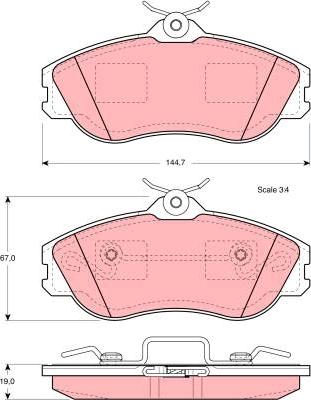 TRW GDB815 - Piduriklotsi komplekt,ketaspidur parts5.com