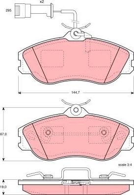 TRW GDB816 - Piduriklotsi komplekt,ketaspidur parts5.com