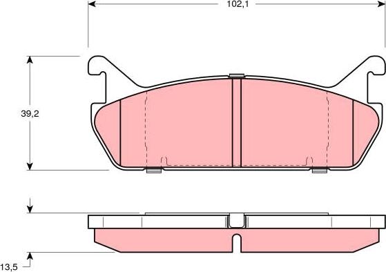 TRW GDB887 - Juego de pastillas de freno parts5.com