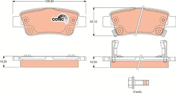 TRW GDB3446 - Bremsbelagsatz, Scheibenbremse parts5.com