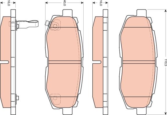 TRW GDB3442 - Komplet kočnih obloga, disk kočnica parts5.com