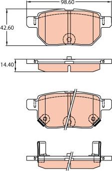 TRW GDB3454 - Zestaw klocków hamulcowych, hamulce tarczowe parts5.com