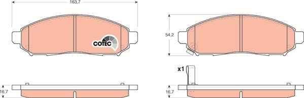 TRW GDB3404 - Brake Pad Set, disc brake parts5.com