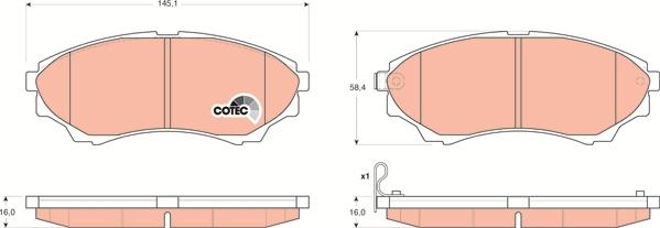 TRW GDB3403 - Set placute frana,frana disc parts5.com