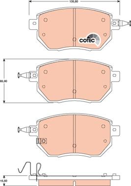 TRW GDB3416 - Brake Pad Set, disc brake parts5.com