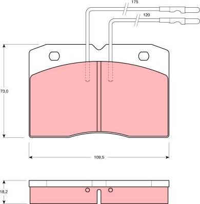 TRW GDB343 - Sada brzdových platničiek kotúčovej brzdy parts5.com