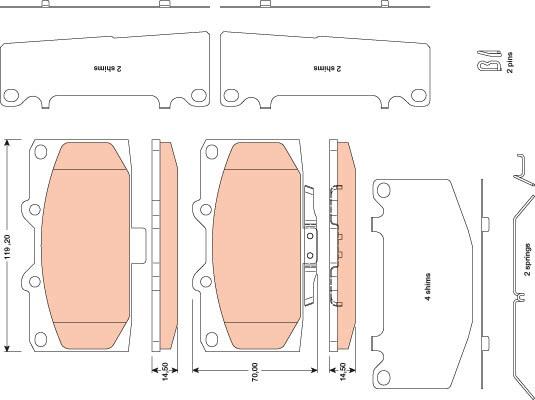 TRW GDB3470 - Komplet pločica, disk-kočnica parts5.com