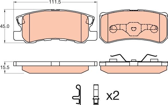 TRW GDB3595 - Brake Pad Set, disc brake parts5.com