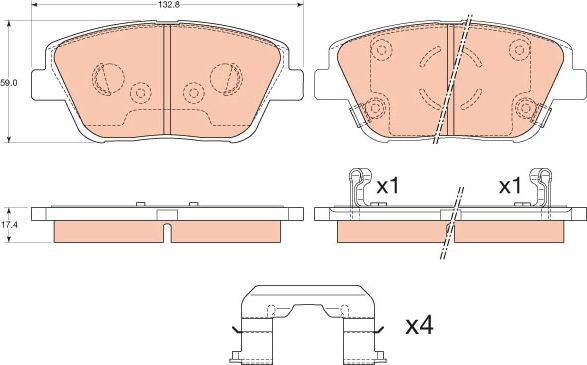 TRW GDB3540 - Brake Pad Set, disc brake parts5.com