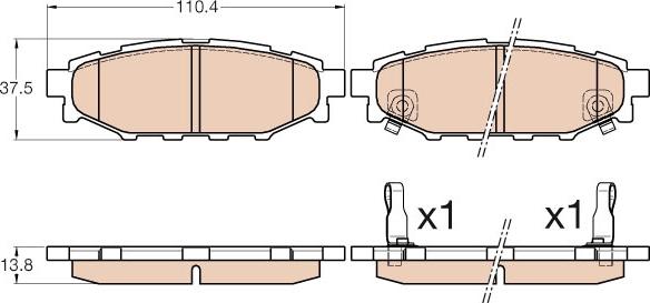 TRW GDB3568 - Kit de plaquettes de frein, frein à disque parts5.com