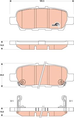 TRW GDB3508 - Brake Pad Set, disc brake parts5.com