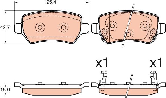 TRW GDB3585 - Set placute frana,frana disc parts5.com