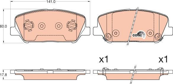 TRW GDB3582 - Set placute frana,frana disc parts5.com