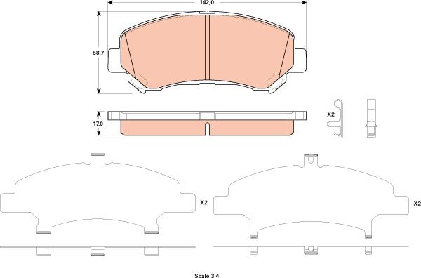 TRW GDB3521 - Set placute frana,frana disc parts5.com