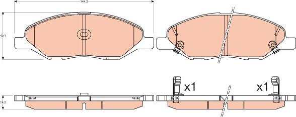 TRW GDB3577 - Brake Pad Set, disc brake parts5.com