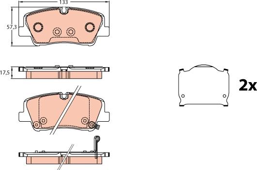 TRW GDB3646 - Brake Pad Set, disc brake parts5.com