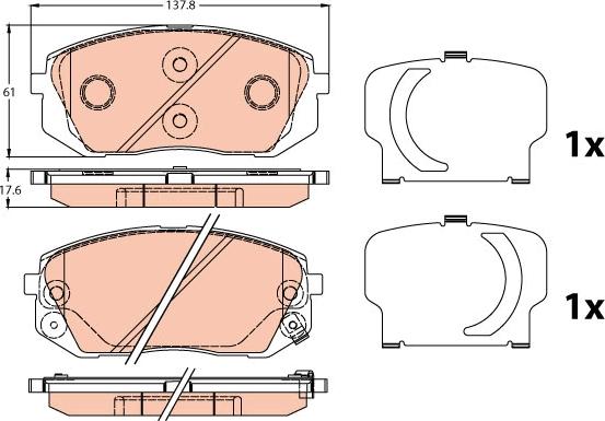 TRW GDB3647 - Sada brzdových destiček, kotoučová brzda parts5.com