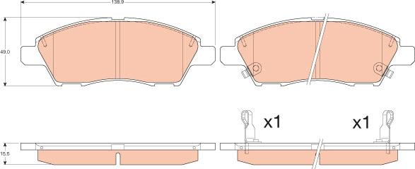 TRW GDB3613 - Set placute frana,frana disc parts5.com