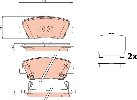 TRW GDB3624 - Set placute frana,frana disc parts5.com