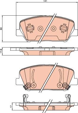 TRW GDB3621 - Σετ τακάκια, δισκόφρενα parts5.com