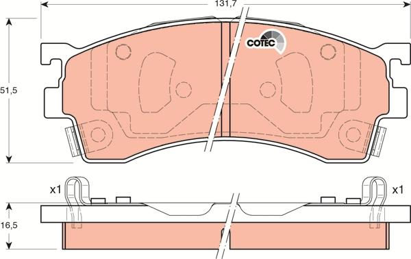 TRW GDB3192 - Komplet zavornih oblog, ploscne (kolutne) zavore parts5.com