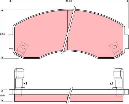 TRW GDB3145 - Brake Pad Set, disc brake parts5.com