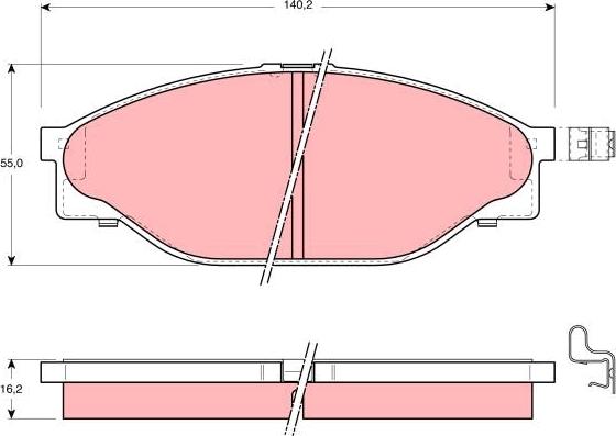 TRW GDB3109 - Sada brzdových destiček, kotoučová brzda parts5.com