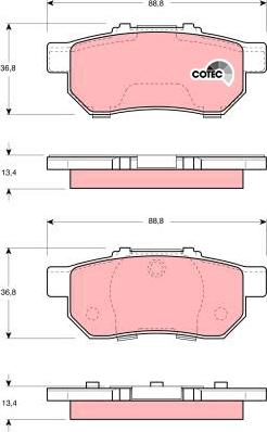 TRW GDB3113 - Brake Pad Set, disc brake parts5.com