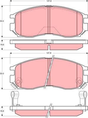 TRW GDB3133 - Komplet zavornih oblog, ploscne (kolutne) zavore parts5.com