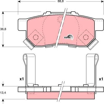 TRW GDB3174 - Sada brzdových destiček, kotoučová brzda parts5.com