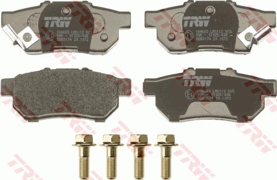 TRW GDB3174 - Sada brzdových destiček, kotoučová brzda parts5.com