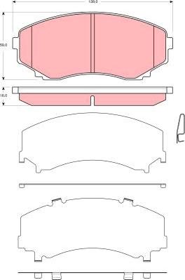 TRW GDB3326 - Set placute frana,frana disc parts5.com