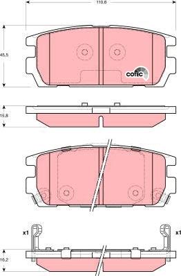 TRW GDB3296 - Brake Pad Set, disc brake parts5.com