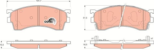 TRW GDB3209 - Komplet zavornih oblog, ploscne (kolutne) zavore parts5.com