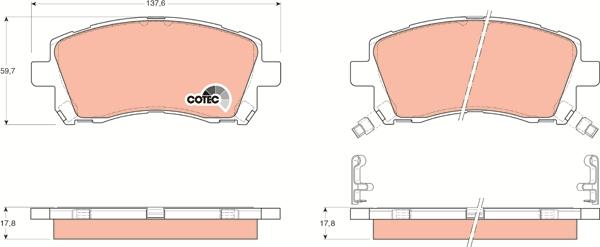 TRW GDB3217 - Set placute frana,frana disc parts5.com