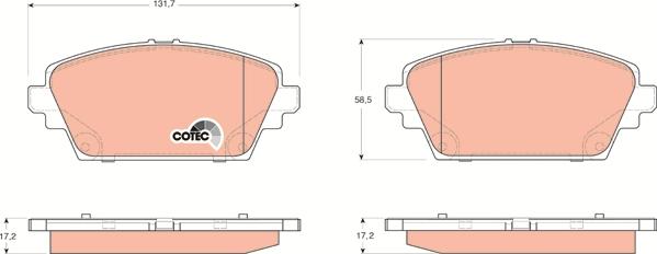 TRW GDB3227 - Brake Pad Set, disc brake parts5.com