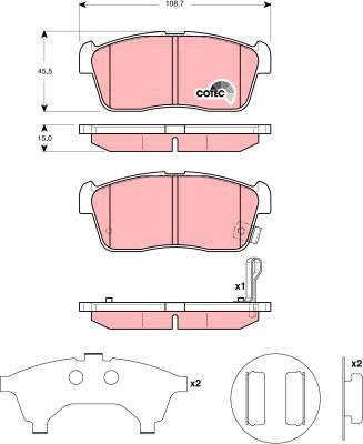 TRW GDB3276 - Set placute frana,frana disc parts5.com