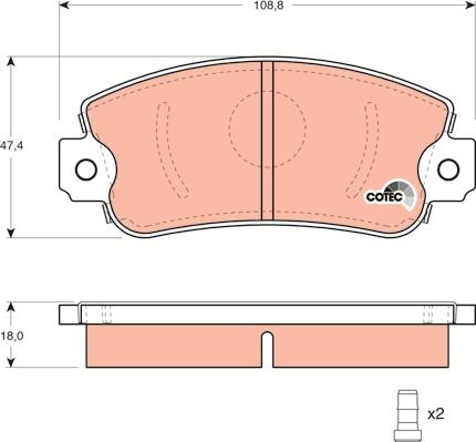 TRW GDB297 - Sada brzdových destiček, kotoučová brzda parts5.com