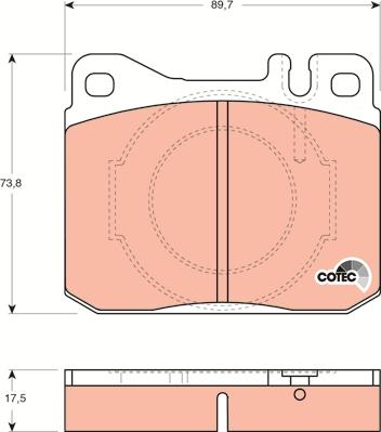 TRW GDB264 - Set placute frana,frana disc parts5.com