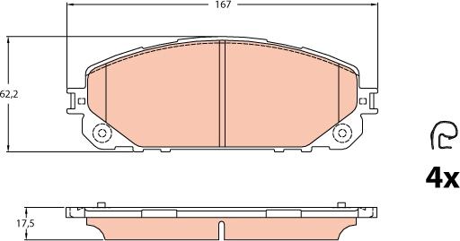 TRW GDB2094 - Fren balata seti, diskli fren parts5.com