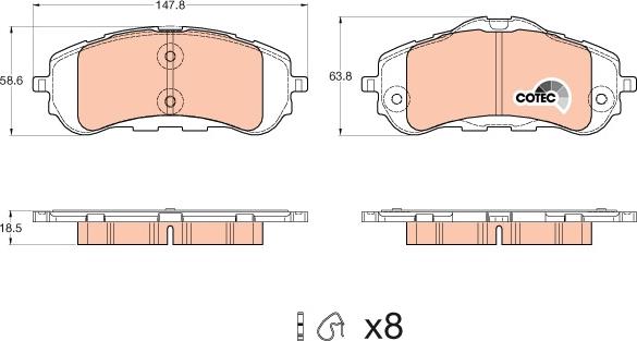 TRW GDB2044 - Set placute frana,frana disc parts5.com